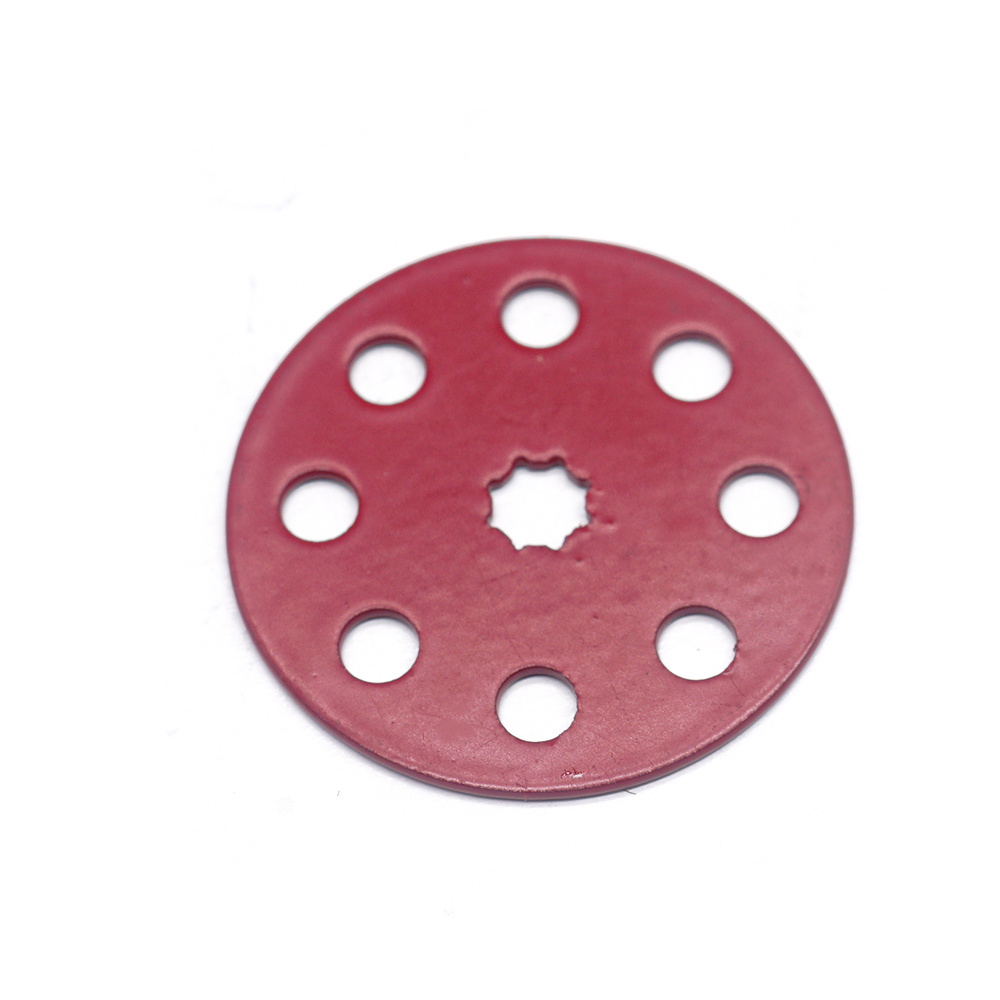 OEM Dongguan factory processes stainless steel gasket stamping machine customizes red spray painted porous gaskets