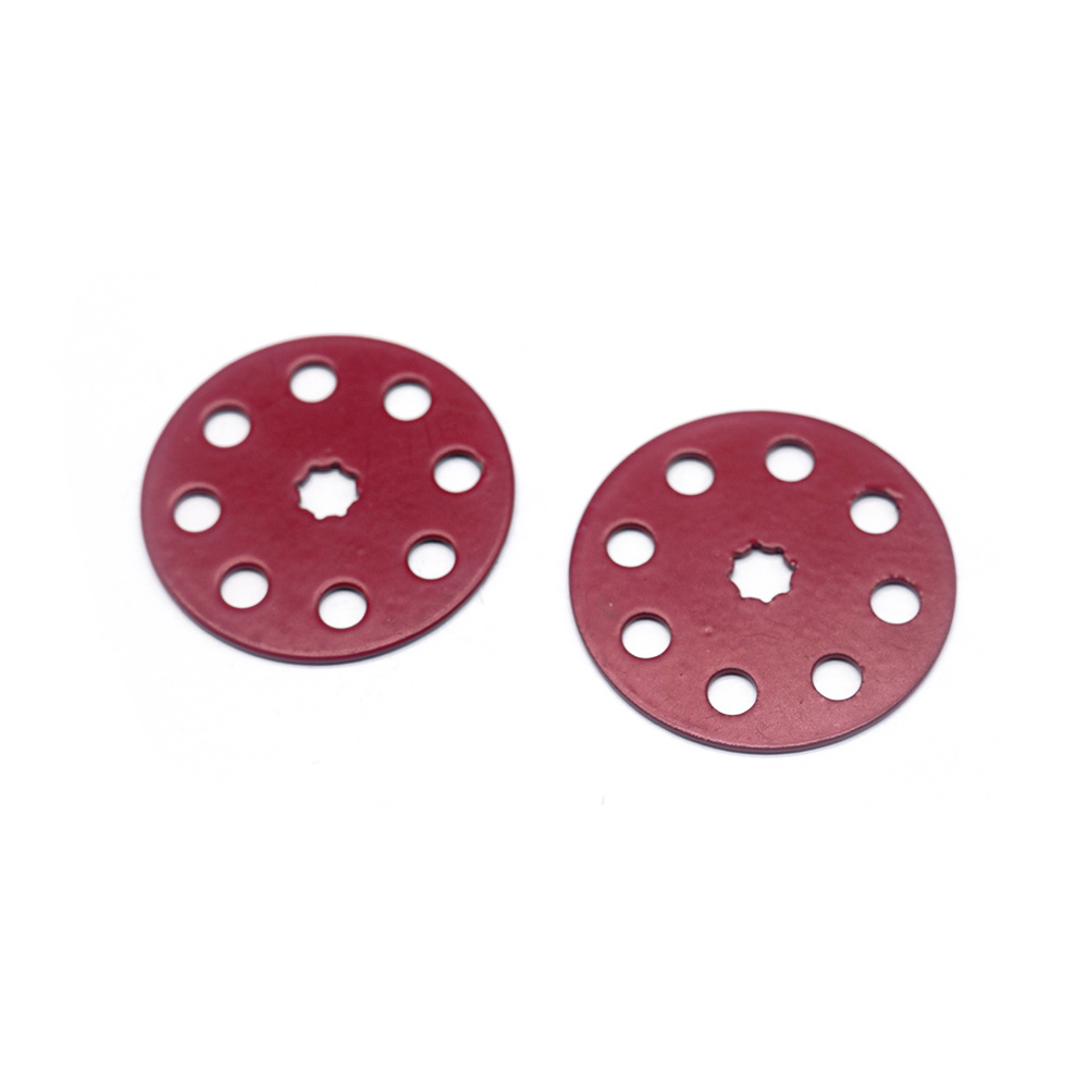 OEM Dongguan factory processes stainless steel gasket stamping machine customizes red spray painted porous gaskets