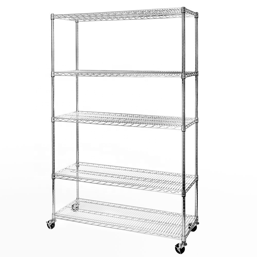 4 Tier Kitchen Storage Rack Wire Shelving Metal Shelf