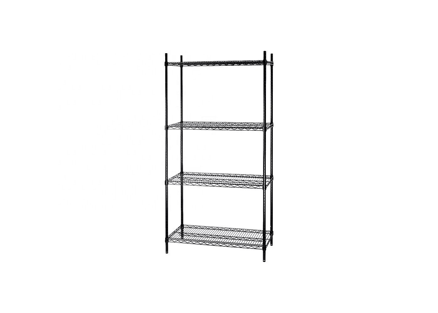 Heavy Duty 4 Tiers Powder Coated Metal Storage Wire Shelf  Adjustable Wire Rack Shelving