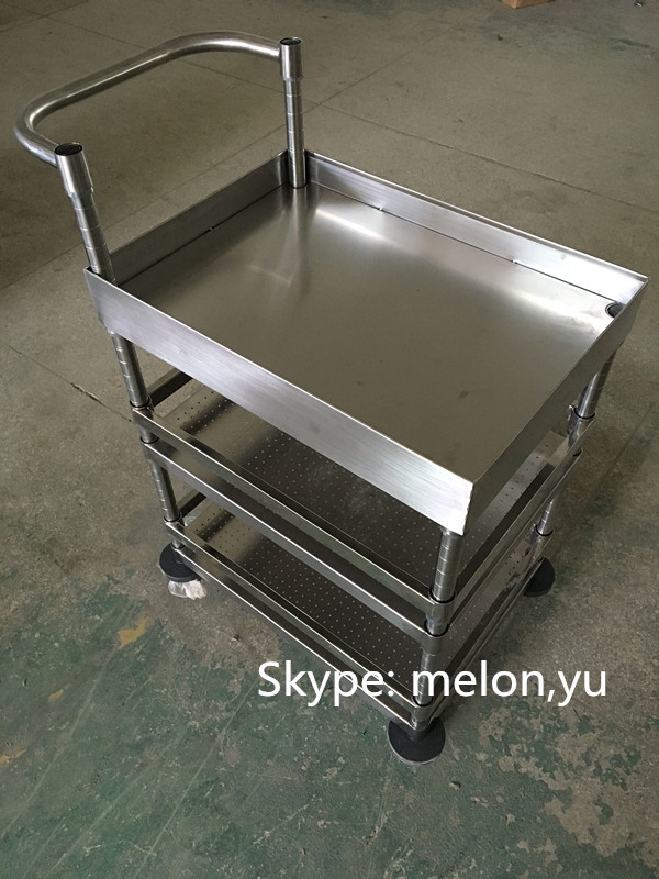 Custom Stainless Steel Medical Trolley/Hospital Stainless Steel Cart