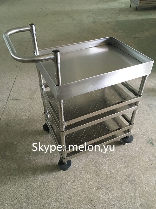 Custom Stainless Steel Medical Trolley/Hospital Stainless Steel Cart