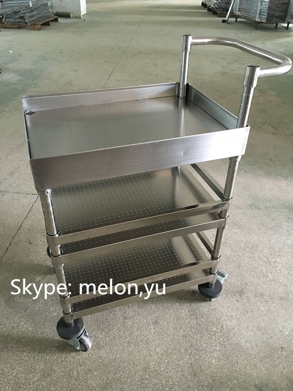 Custom Stainless Steel Medical Trolley/Hospital Stainless Steel Cart