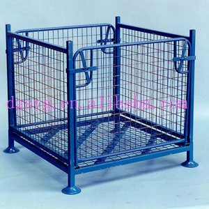 Stackable Mesh Stainless Steel Warehouse Storage Wire Mesh Container Cage Pallet Collapsible Cage Pallets / Stillages