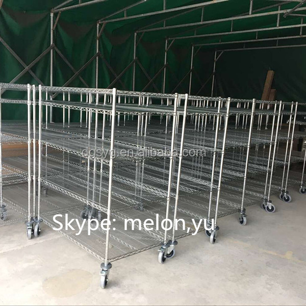 4-Tier CE Chrome Wire Shelving Units