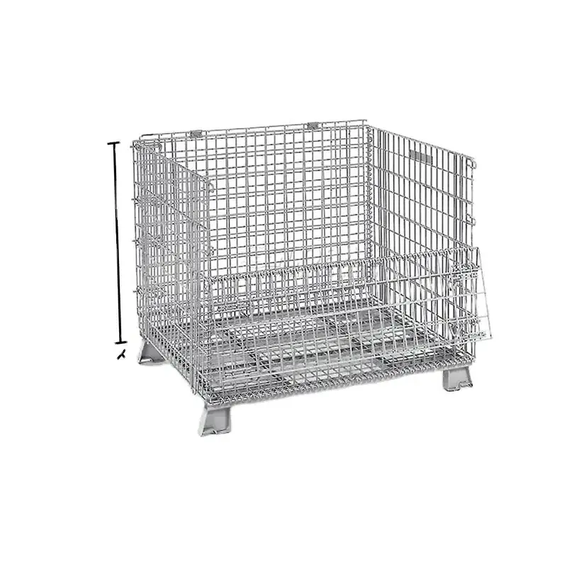 Stackable Mesh Stainless Steel Warehouse Storage Wire Mesh Container Cage Pallet Collapsible Cage Pallets / Stillages