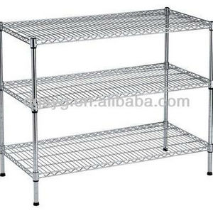 3 tier heavy-duty Bedroom Showroom Display  metal shelf for house  Chrome Adjustable Rack