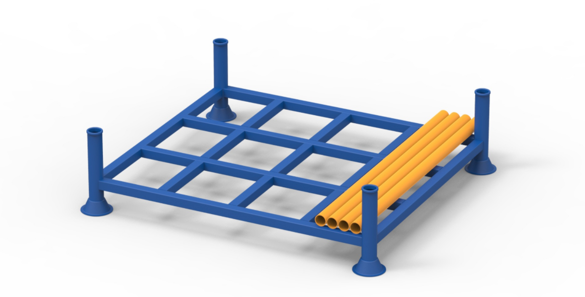 Stacking Rack Moldular Post Pallet Portable Plate Stacking Storage Pipe Foldable Steel Stacking Rack System