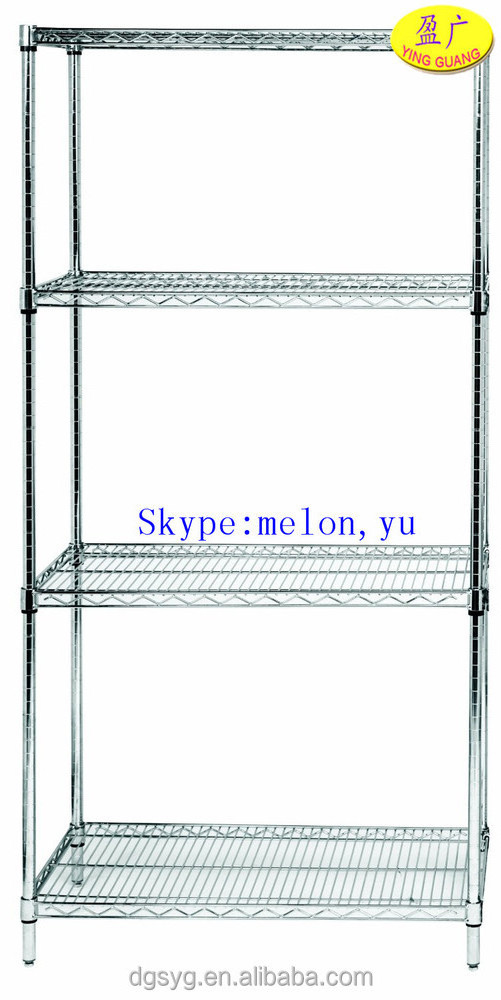 4-Tier CE Chrome Wire Shelving Units