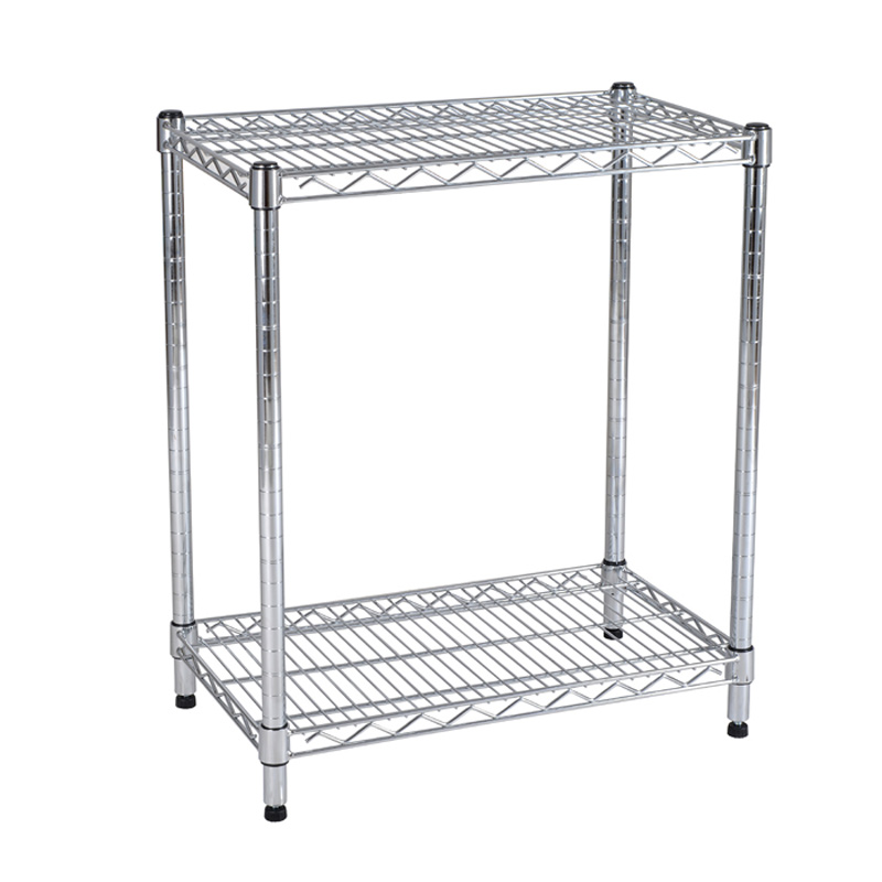 3 tier heavy-duty Bedroom Showroom Display  metal shelf for house  Chrome Adjustable Rack