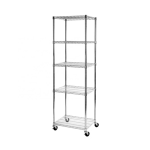 Adjustable Chrome Metal Heavy Duty Wire Shelving Storage Shelf 5 Tiers Rack Metal Stands For Kitchen