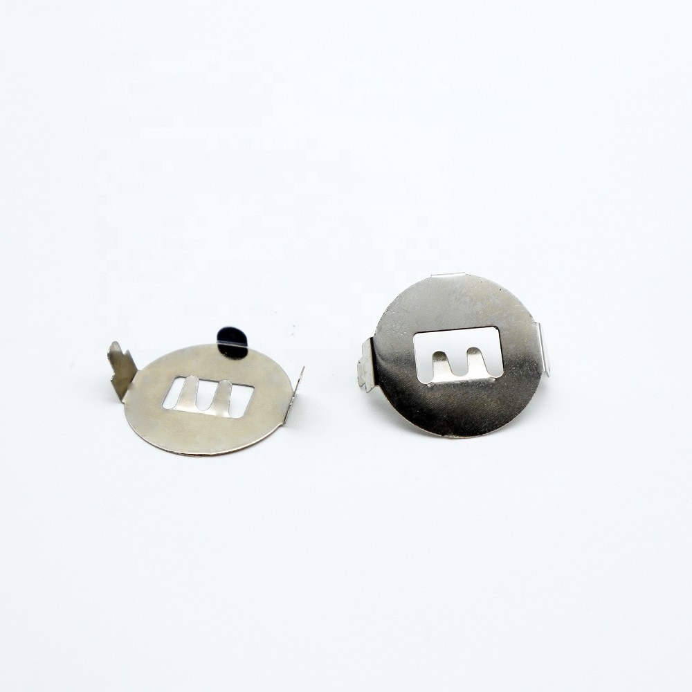 CR2032 button battery contact holder positive and negative SMT phosphor bronze with nickel plating