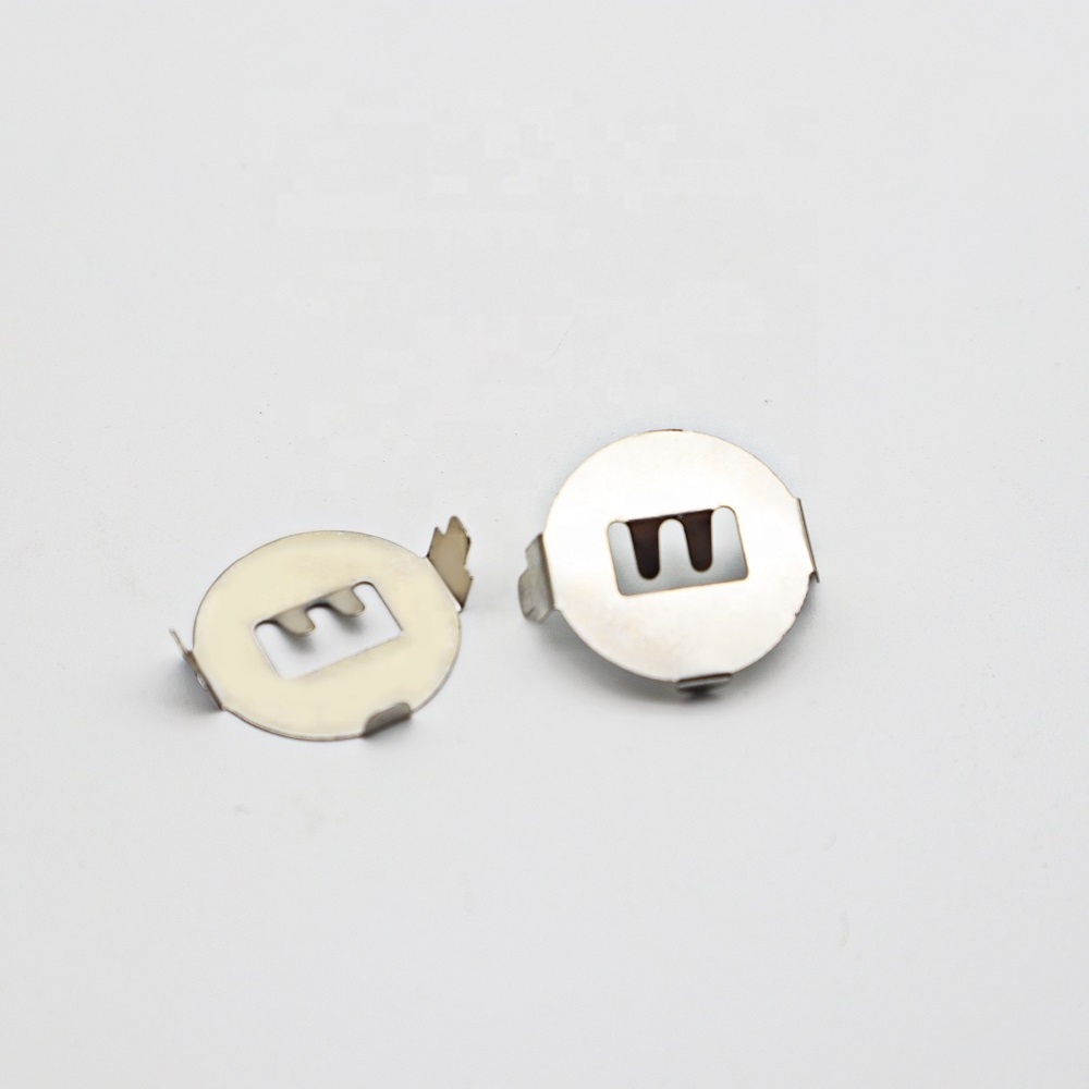 CR2032 button battery contact holder positive and negative SMT phosphor bronze with nickel plating