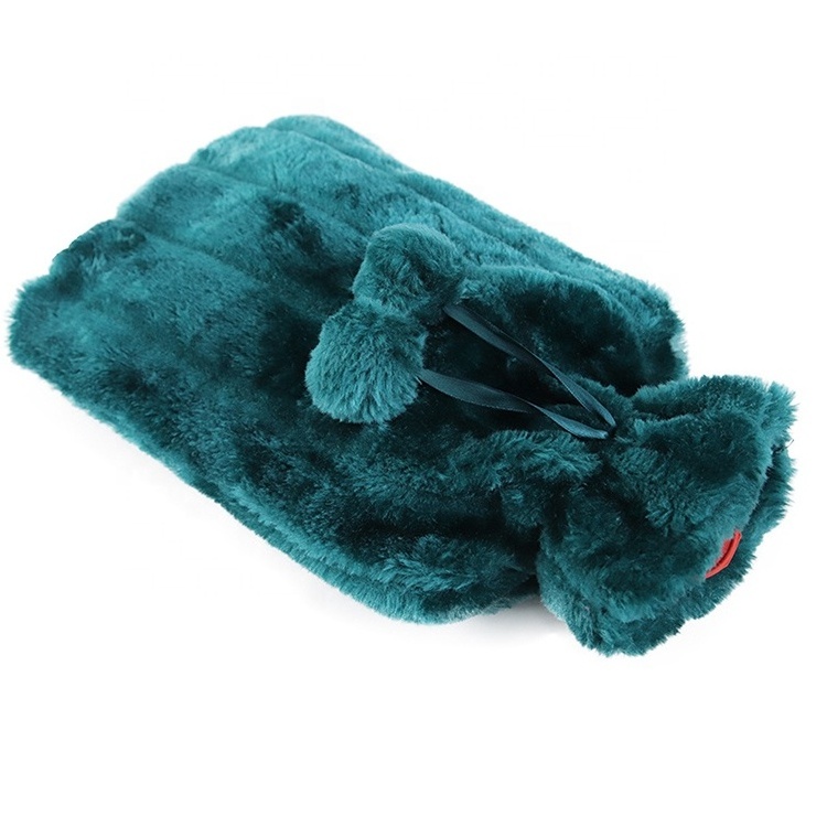 OEM/ODM Cheapest rubber hot water bottle with super soft plush cover high capacity hot water bag with cover