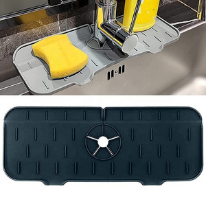 OEM/ODM Silicone Sink Faucet Mat Sink Splash Guard Drip Catcher Sink Faucet mat Water Draining Pads Behind Faucet for Kitchen