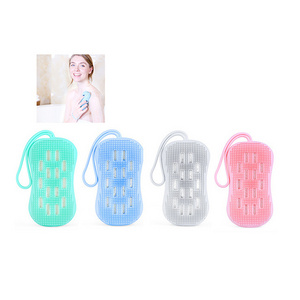 Soft Silicone Scrub Exfoliante Soap Shape Double Sided Facial Body Cleaning bath brushes sponges