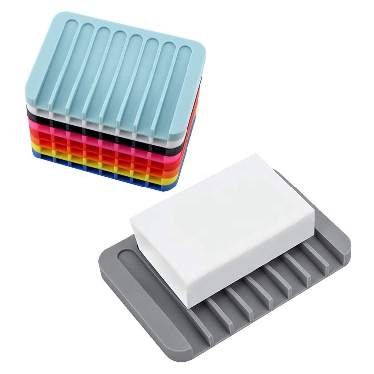 OEM/ODM Self Draining Soap Dishes, Shower, Bathroom, Kitchen, Bath Tub, Razor, Premium Silicone Soap Holder