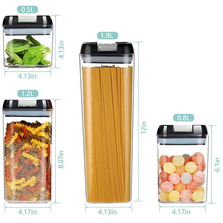 Good Food Container - Airtight Food Storage - for Bulk Food and More,Transparent,- Square -  7pack