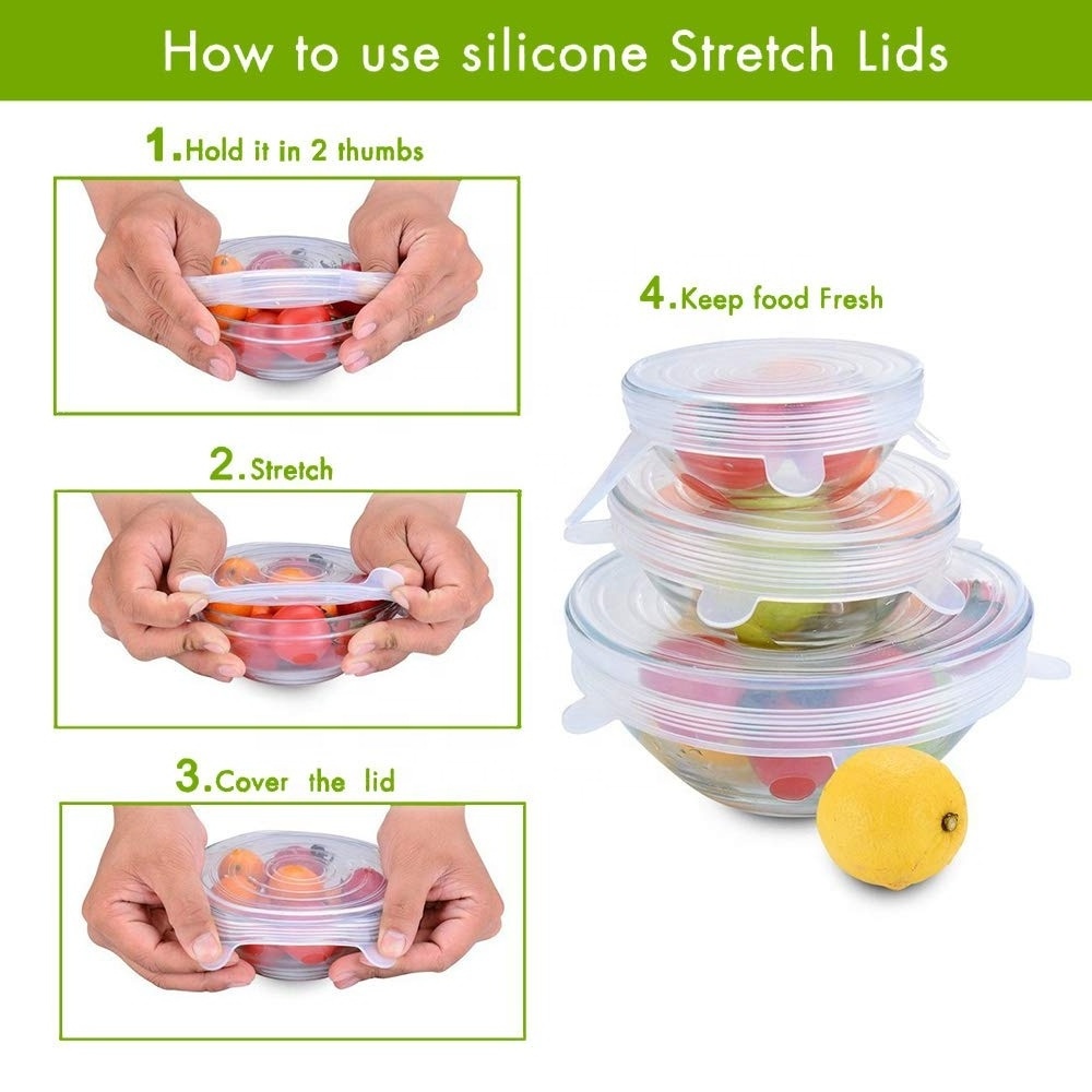 Multifunctional Fresh-Keeping Food Reusable Silicone Cover Stretch Lids