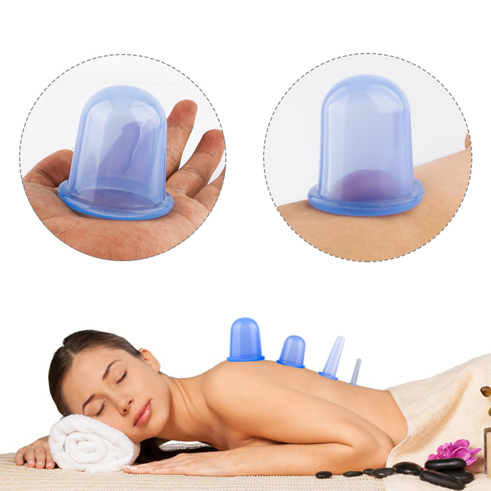 Chinese New Health Care 4-Piece Portable Vacuum Silicon Body Cupping Massage Therapy Set