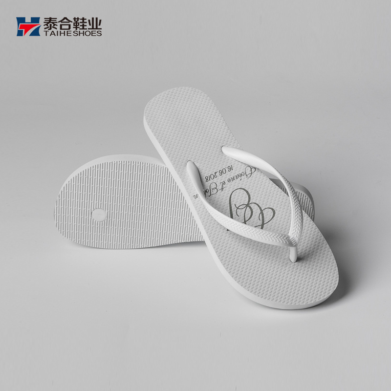 personalized White color women wedding flip flops