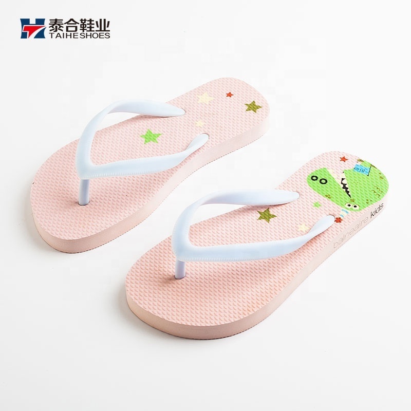 Cheap Wholesale Custom Children's Shoes 3D printed pattern Flip Flops for Kids