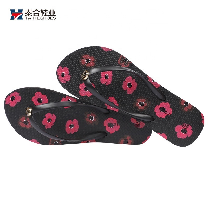 Slippers Cheap Wholesale Flip Flops PVC Summer Shoes Husband Flip Flops 1pair/opp Bag TH-9823 Custom High Quality Printed Rubber