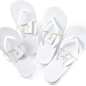 Wholesale Custom Logo Flip Flops Chanclas Wedding Guest High Quality White Wedding Party Sublimation Women Flip flop Slippers