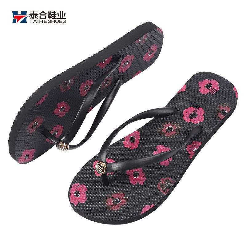 Slippers Cheap Wholesale Flip Flops PVC Summer Shoes Husband Flip Flops 1pair/opp Bag TH-9823 Custom High Quality Printed Rubber