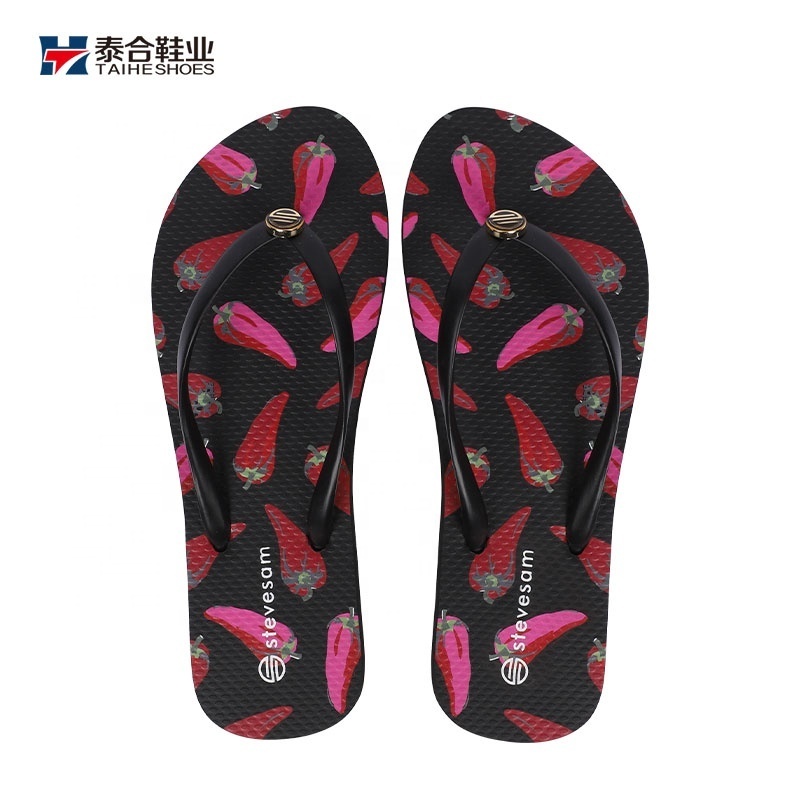 Slippers Cheap Wholesale Flip Flops PVC Summer Shoes Husband Flip Flops 1pair/opp Bag TH-9823 Custom High Quality Printed Rubber