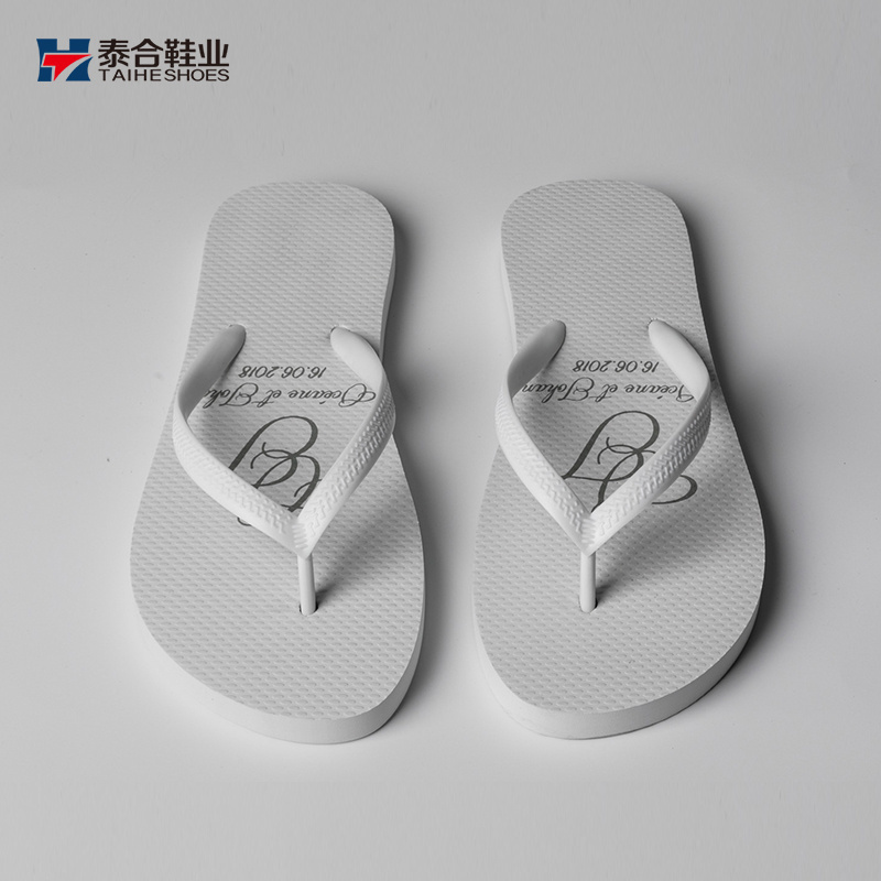 personalized White color women wedding flip flops