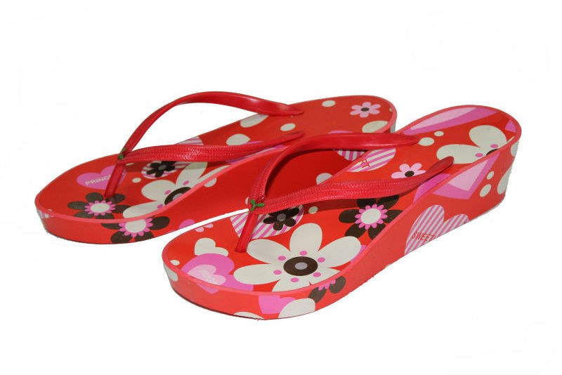 Eva Rubber Slippers Lady  Flip Flop Custom logo PVC Thong Sandal High-Heel Flip Flops