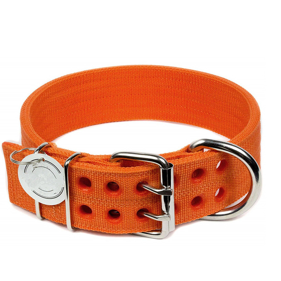 High Quality Heavy Duty Nylon Dog Collar with Stainless Steel D-ring For Large Dogs