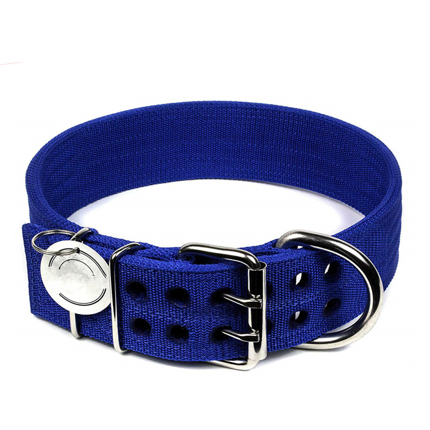 High Quality Heavy Duty Nylon Dog Collar with Stainless Steel D-ring For Large Dogs