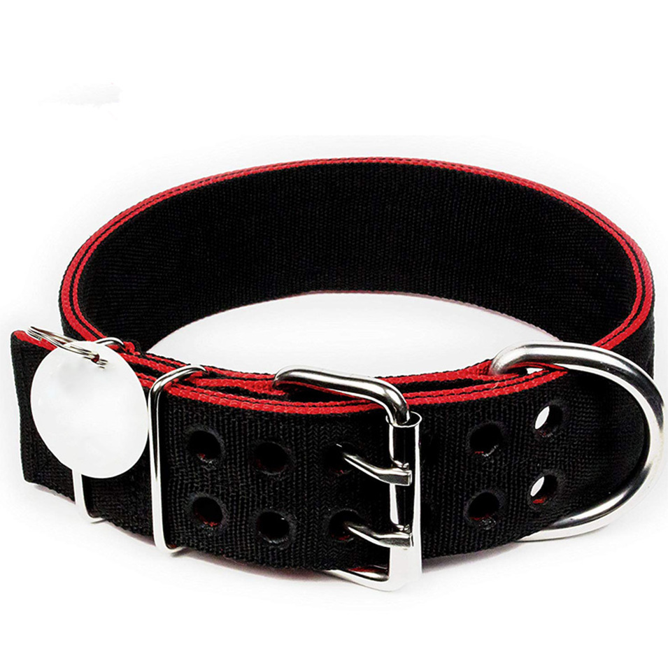 High Quality Heavy Duty Nylon Dog Collar with Stainless Steel D-ring For Large Dogs