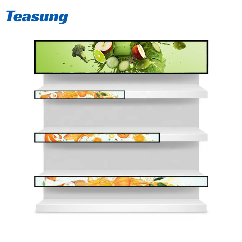 Ultra Wide Bar Shelf Edge Screen Stretched Lcd Display Smart Shelf Supermarket Advertising With Cms Software  for the indoor