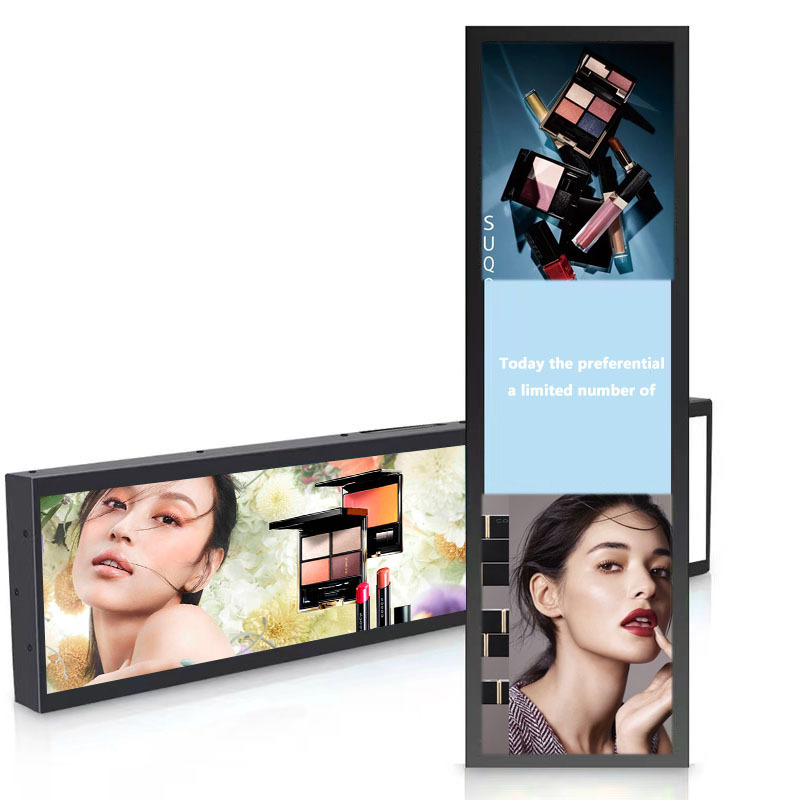 24/36/48 inch shelf video strip display bar type lcd wall mount stretch bar lcd advertising display stretched bar display panel