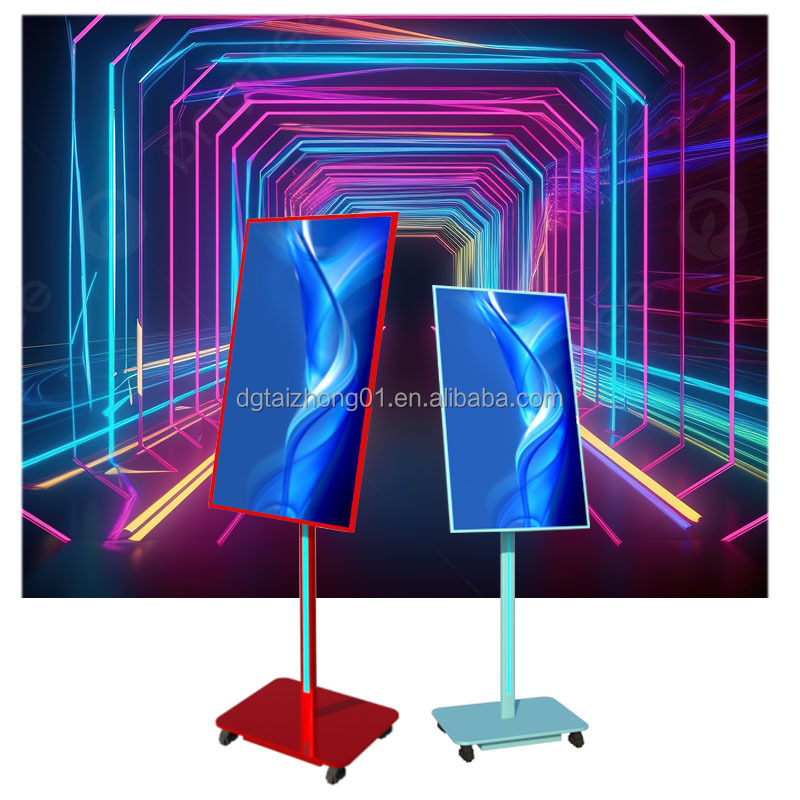 Factory hot sale stand alone digital advertising board 32inch Lcd touch totem portable poster screen for smart tv display kiosk