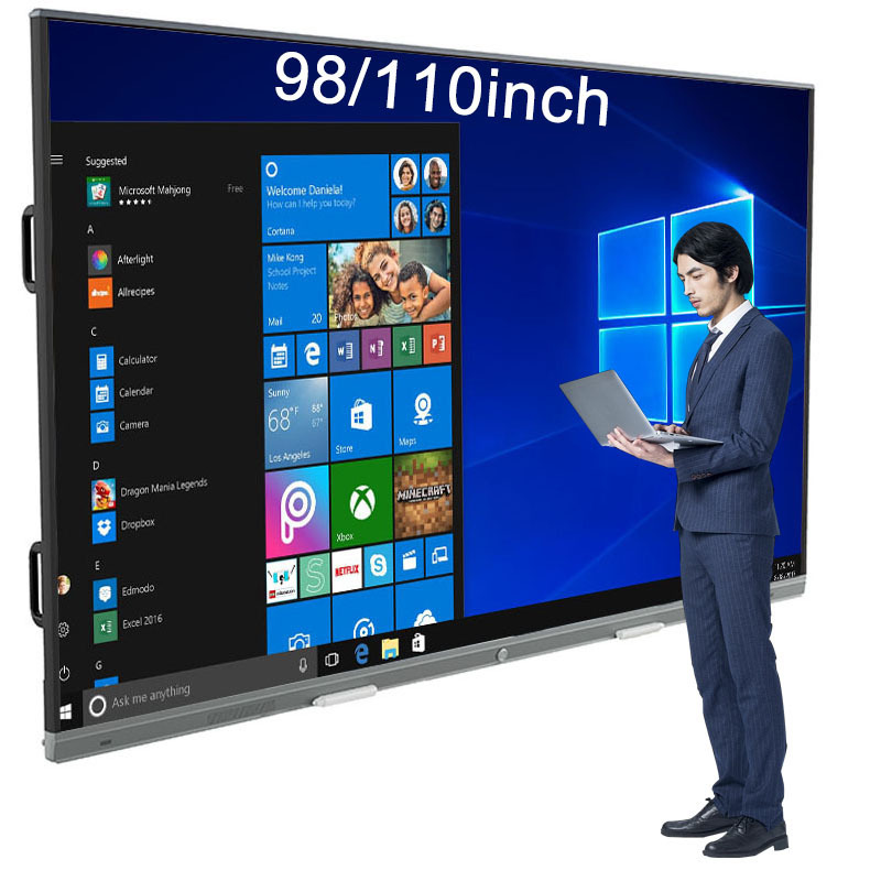 2024New Popular Smart 75inch Smart 4k Ultra Hd Smart digital advertising board Interactive Panel 20 point Dual System for indoor