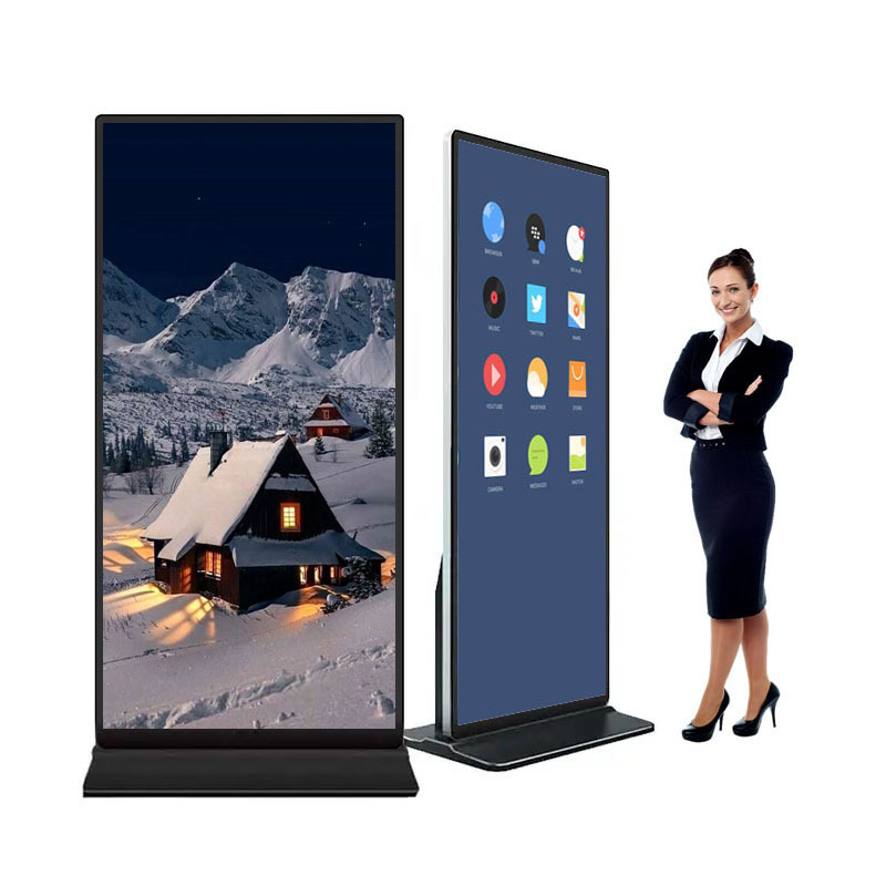 75 inch Full screen interactive portable advertising playing equipment LCD digital signage and Vertical LCD video wa