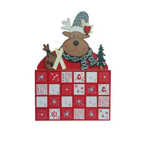 Tailai Christmas Wooden Advent Calendar with Drawers 24 Day Countdown Cute Holiday Decoration Supplies