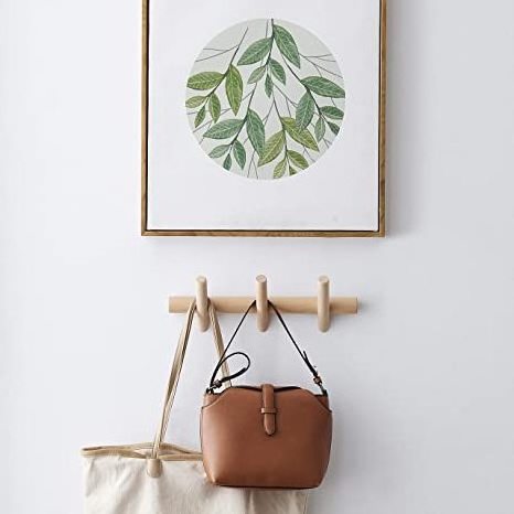 Tailai  Towels Clothes Hanger Wall Mounted Hook for Hanging Towel Coat Hat Bag Beech Wood Natural Wooden Coat Hooks Rack