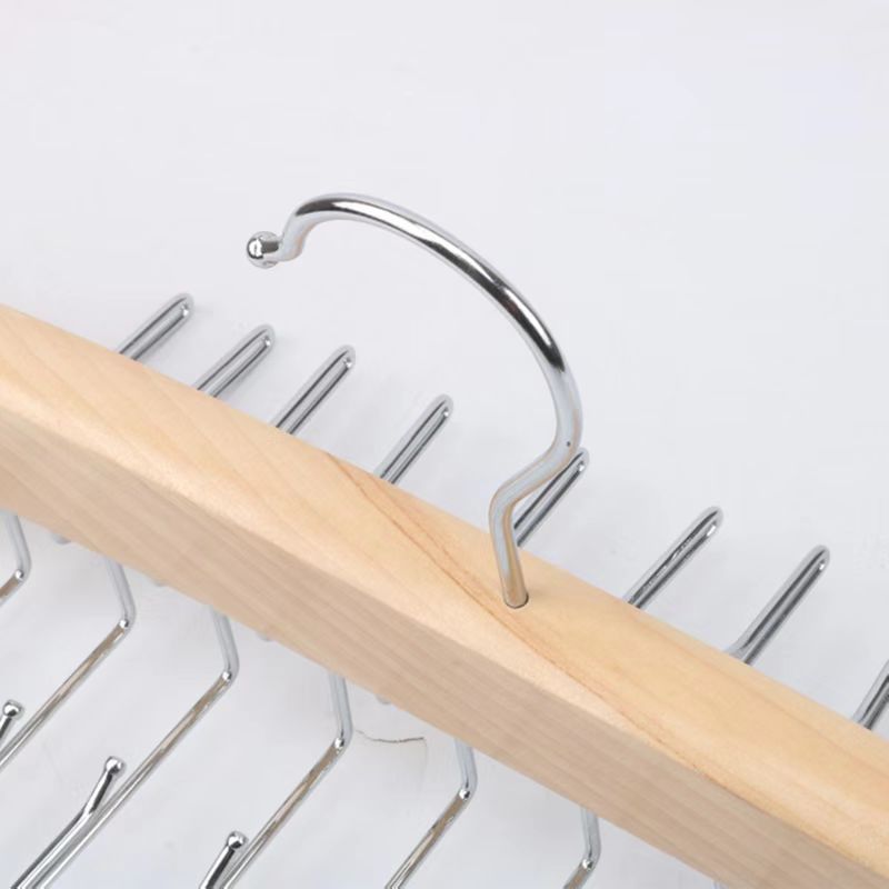 Tailai Wooden Tie Rack Hanging Organizer Boutique for Men Closet Accessories  Suit hangers Foldable Metal Hooks