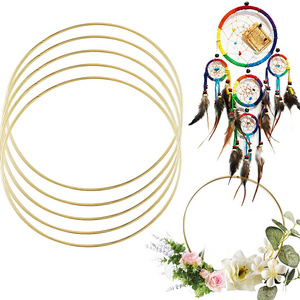 Tailai  Wooden Round Circle Bamboo Floral Macrame Wood Hoop Ring for DIY Dream Catcher Wedding Wreath Decor Wall Hanging