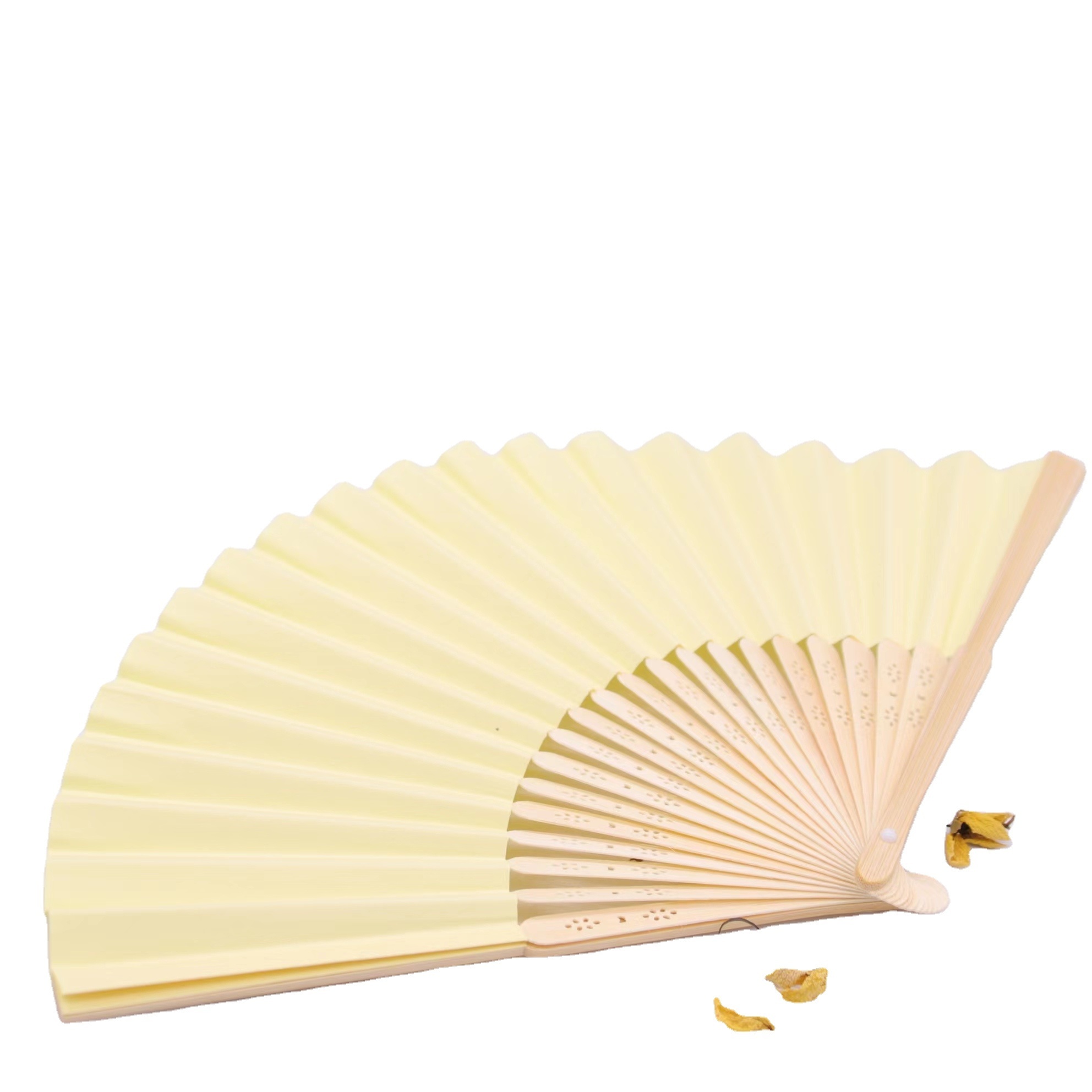 Tailai Cute Wholesale Customised Wooden Folding Bamboo Hand Fan With Pouch Chinese Folding Fans Silk Veil Fans.