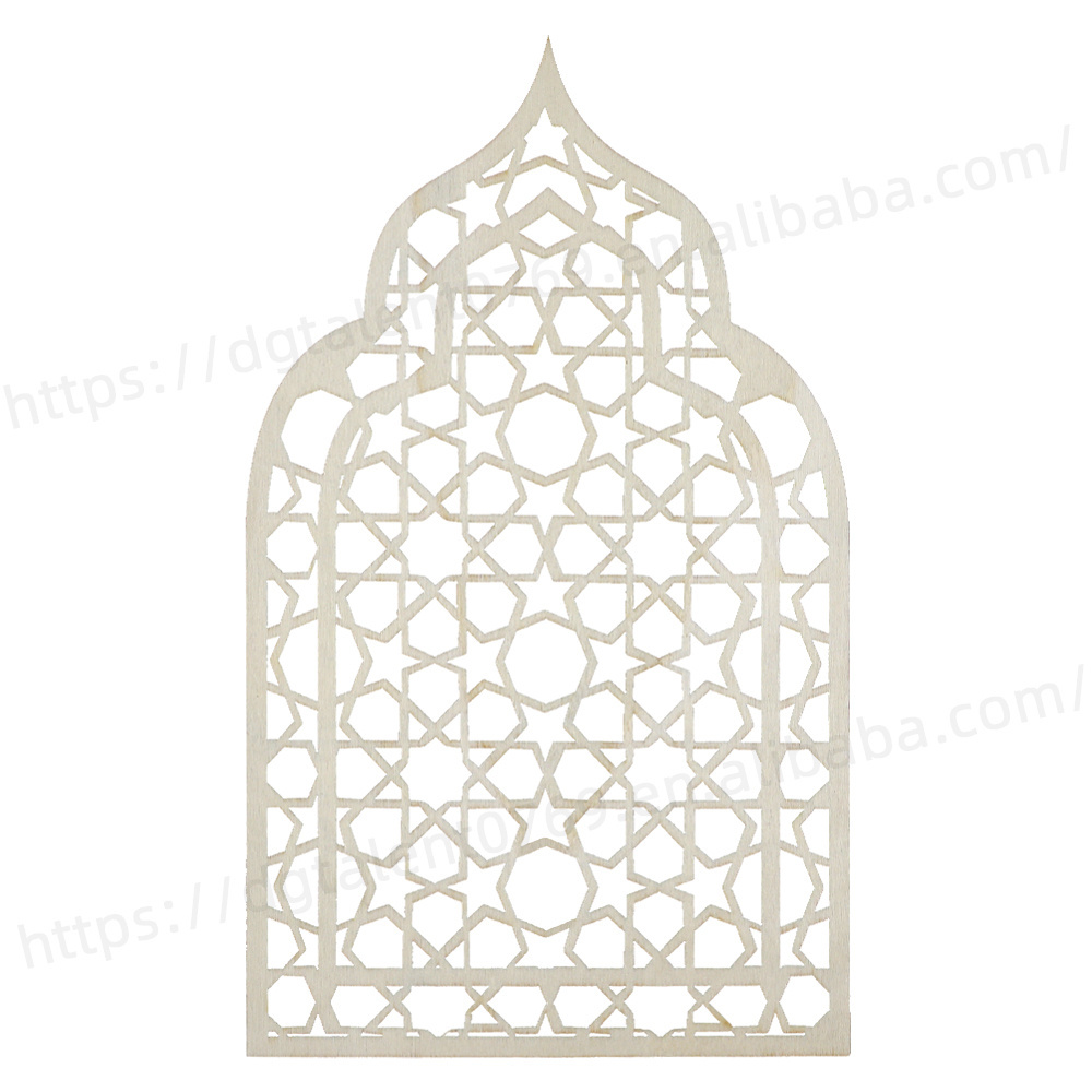 Tailai Ramadan  Decorations Eid Mubarak Decorative  Hanging Sign Wooden Wall Sticker Ramadan Wood Eid Mubarak Decorations