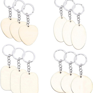 Tailai  Laser Engraving Blanks Unfinished Wood Sign Key Rings for DIY Crafts Christmas Decorations Ornaments