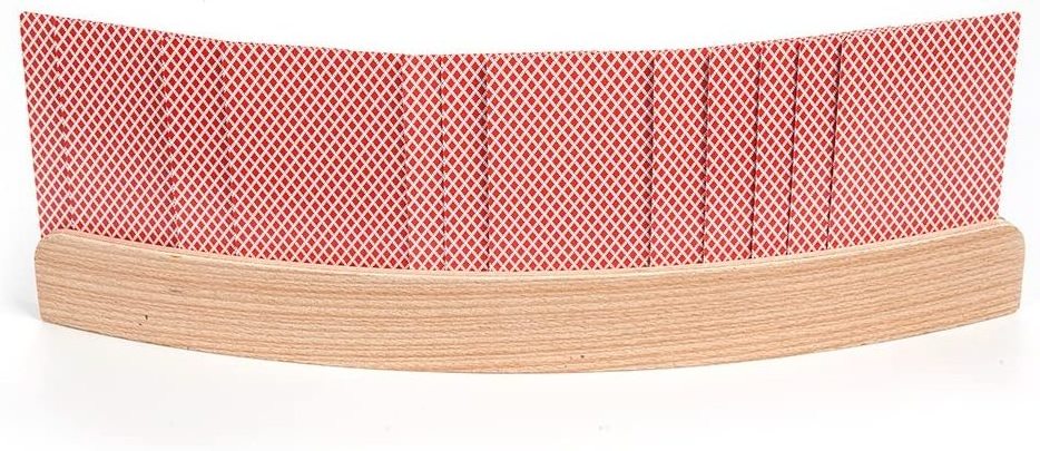 Tailai Wood Curved Playing Card Holder Racks Tray For Kids Seniors Adults Curved Wooden Playing Card Holders.