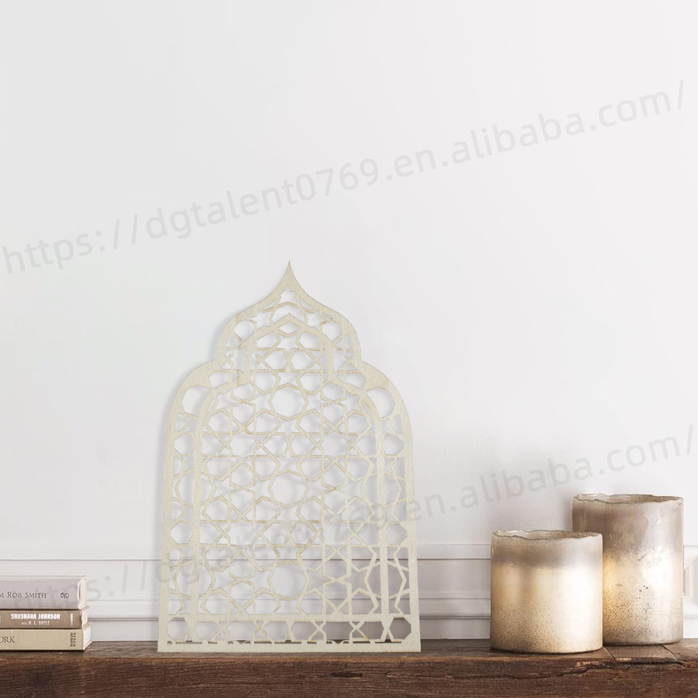 Tailai Ramadan  Decorations Eid Mubarak Decorative  Hanging Sign Wooden Wall Sticker Ramadan Wood Eid Mubarak Decorations