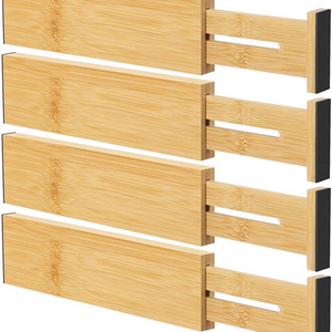 Expandable Wood Bamboo Drawer Dividers  Adjustable Drawer Organizer Separators for Home and Office Desk Closet Organizer